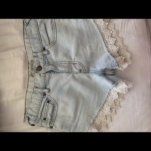 Free people lace trim shorts